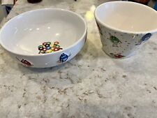 M&M's Mars Inc White 6” Ceramic Candy Snack Bowl Raised Characters on sides Gift picture