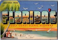 1948, Greetings from FLORIDA'S Gulf Coast Scenic Highway Linen Postcard Folder picture
