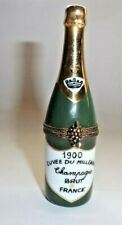 Peint Main Limoges Trinket-Champagne Bottle Vintage 1900    picture