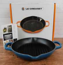 Le Creuset Signature Cast Iron 9.75 Inch Round Deep Grill Pan, Deep Teal *NEW* picture