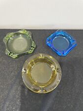 Set of 3 Vintage MCM Glass Nesting Ashtrays | Trinket Dishes picture