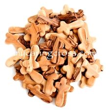 100 SMALL Pocket Holding size Comfort Crosses Made of Genuine Olive Wood  picture