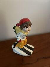 Vintage RB Made in Japan Ceramic Skier Figurine CHRISTMAS picture