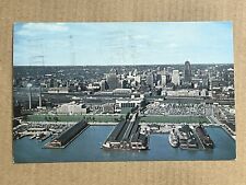 Postcard Toronto Ontario Canada Aerial View Harbor Ships City Skyline Vintage PC picture