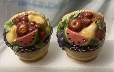 Vintage Jc Penney Home Collection  Fruit Basket Salt And Pepper Shakers picture