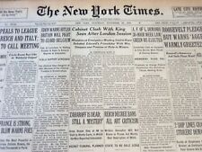 1936 NOV 28 NEW YORK TIMES - CABINET CLASH KING AFTER LONDON SESSION - NT 6706 picture