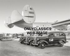 1939 Pan Am Airways Boeing Clipper Ship Airplane CA Photo GMC Trucks Bulldozer picture