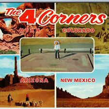 c1960s Greetings Four Corners UT - NM - AZ - CO Mesa Verde Indian Headdress A218 picture