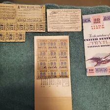 WWII GAS MILEAGE RATION CARDS & War Bond Stamps picture