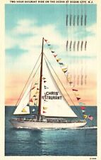 Postcard NJ Ocean City 2 Hour Sailboat Ride Chris Restaurant Vintage PC J4101 picture