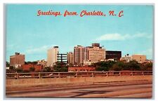 c 1980 Greetings From Charlotte NC Vintage Chrome Postcard Unposted picture