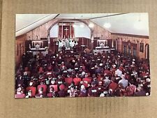 Postcard Houghton Lake MI Michigan Catholic Church Deer Hunters Mass Back Tags picture