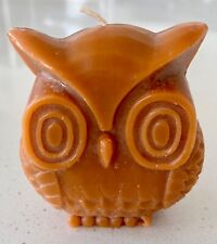 Vintage 1960s Natural Beeswax Owl Candle, 5x3
