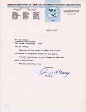 SIGNED AFL-CIO UNION PRESIDENT GEORGE MEANY - 1977 LETTER picture