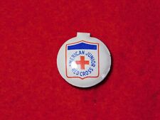 VINTAGE  AMERICAN JUNIOR RED CROSS METAL FOLD BACK BUTTON picture