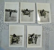 Lot of 5 WWII Snapshots Uniforms Rifle Car (Open Hood) Jeeps: Last Names ID'd picture
