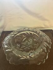 7” Clear Crystal Glass Tri-Footed Centerpiece Bowl Candy Nut picture