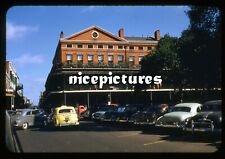 Yellow Checker Taxi Cab New Orleans street lots of cars 1950s Kodachrome slide picture