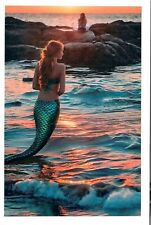 NEW Custom Designed Printed 4x6 Postcard Mermaid sunset sunrise ocean beach picture