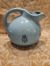 Vtg  50's Blue Tulip Cronin Cameron Clay Ball Pitcher w/ Ice Spout USA Pottery picture