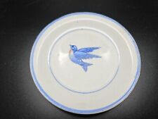Antique One Bluebird Butter Pat  Shabby Dish Transferware picture