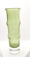 Vintage Aseda Bo Borgstrom Green Bamboo Vase Swedish Art Glass Mid Century ~ 6
