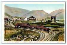 1921 Gardiner Station Entrance Arch Yellowstone Park Idaho Falls Idaho Postcard picture