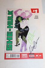 2x Signed She-Hulk 1 2014 Charles Soule Kevin Wada Cover Art Autographed VF+ picture