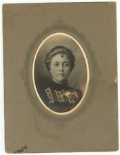 c1900s Cabinet Card Stunningly Beautiful Woman With Heart Brooch Humboldt Kansas picture
