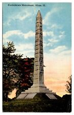 Antique Confederate Monument, Union POW Camp Location, Alton, IL Postcard picture