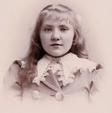 Victorian Cabinet Card Photo Girl Child Fashion Hornett Weston Super Mare picture