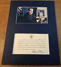 President Richard M. Nixon Vintage 1974 Signed Thank You Card & Photo - Matted  picture