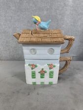Vintage Peggy Jo Ackley CIC Stacking 3 Piece Birdhouse Teapot and Cup  picture