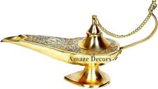 Aladin Genie Oil Lamps Brass Magic Lamp Aladdin Chirag Incense Burner picture