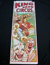 Vtg 1940s-50s KING BROS. CIRCUS Poster Dynamite Clown Acts Silkscreen picture
