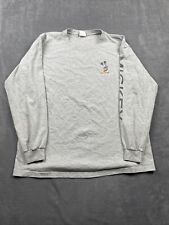 Vintage Disney Mickey Mouse Shirt Men's XL Gray Graphic Long Sleeve Made In USA picture