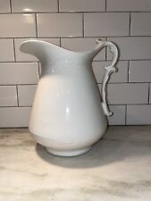 Beautiful Antique Large White Ironstone Water Pitcher picture