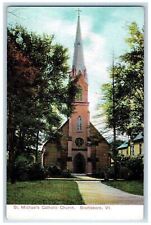 c1905 St. Michael's Catholic Church Brattleboro Vermont VT Antique Postcard picture