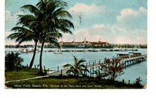 West Palm Beach Florida Ferry Dock Lake Worth Vintage 1910 Postcard FL B19 picture
