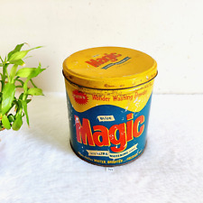 1950s Vintage Blue Magic Washing Powder Advertising Tin Box Old Collectible T254 picture