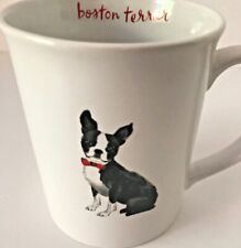 Boston Terrier Coffee Tea Mug 4.5” Dog puppy Red collar Fringe Studio picture