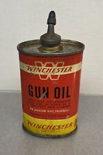 VINTAGE WINCHESTER GUN OIL LEAD TOP HANDY OILER TIN CAN OVAL picture