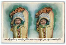 1908 Papoose Babies Embossed Atlantic City New Jersey NJ Antique Postcard picture