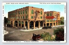 Postcard Florida Sebring FL Hotel Auto Car 1930s Unposted White Border picture