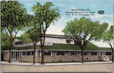 1940s MILWAUKEE, Wisconsin Postcard BOULEVARD INN Restaurant / Kropp Linen picture