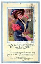 1910 Pretty Woman The GE Howell Provision Co. Newark Ohio OH Antique Postcard picture