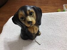 Sweet Floppy-Earred Dachshund Brown Puppy (Inventory A 28). Very old. Glass.  picture