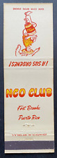 Puerto Rico 1950s, San Juan, FT. BROOKE NCO CLUB Match Cover picture