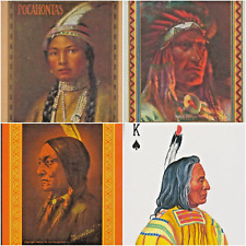 NATIVE AMERICAN Lot of 18 Playing Card Swap Singles - SITTING BULL - POCAHONTAS picture