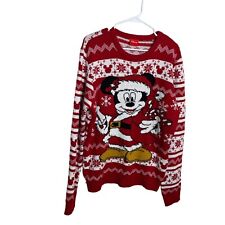 Disney Sweater Adult Large Mickey Mouse Christmas Pullover Holiday Knit picture